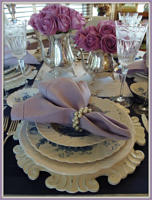 Blue and White is an exquisite color combination - so beautifully displayed on this tablescape by Rosmeary and Thyme