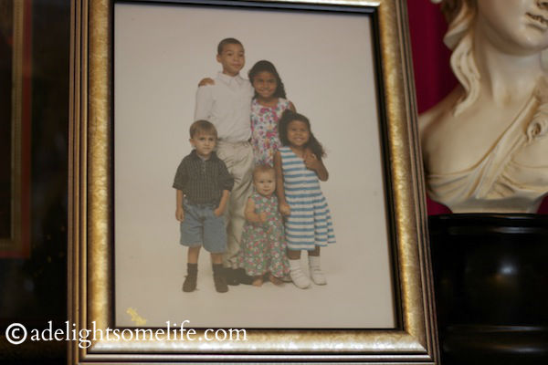 summer is...time with family. The three tallest are mine and the other two my nephew and neice, many, many years ago. I adore this photo of them all.