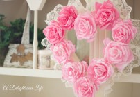 coffee filter rose wreath 2