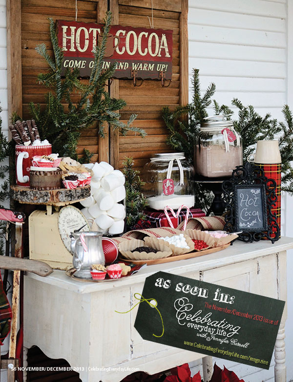 celebrating everyday life, Jennifer Carroll, Hot Cocoa porch party, magazine review, a delightsome life
