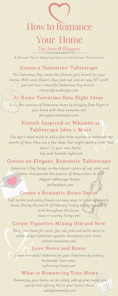 Romancing the Home Inspirational Ideas Infographic an 8 blog round up